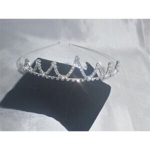 Flower girl birthday girls clear rhinestone wedding prom homecoming tiara crown